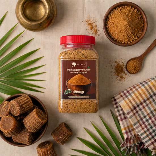 Palm Jaggery Powder 500g Jar
